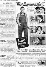 1941 Union Made H.D. Lee Overalls Genuine Jelt Denim Print Ad