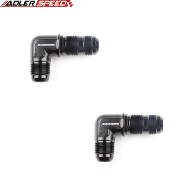 2PCS 10AN to AN10 Male Flare 90 Degree AN Bulkhead Fuel Fitting Adapter Black US