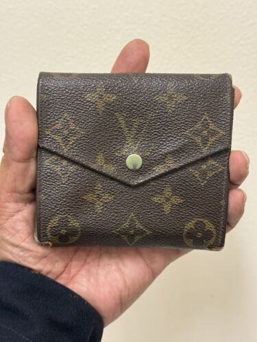 Vintage LOUIS VUITTON Double Snap Monogram Bifold Wallet Coin Pouch 884AN