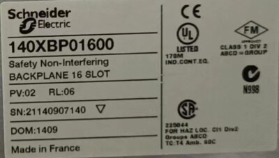 Free Tax 140XBP01600 SCHNEIDER 140XBP01600 Racks Backplanes UPS Expedited