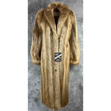 York Furrier Women's Blond Beaver Full Length Fur Coat Sz Xs / S (13803) New