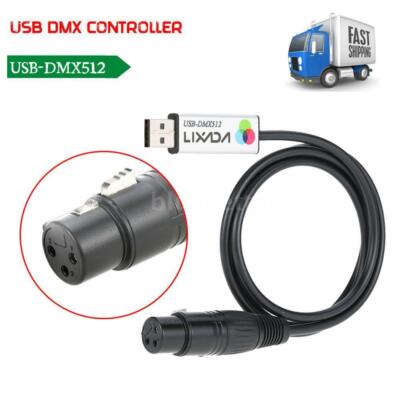 Lixada USB Interface Adapter DMX512 Computer PC Stage Lighting Controller P3T2