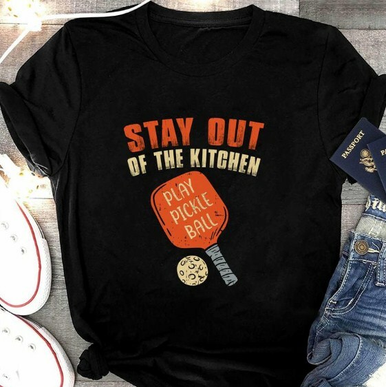 Funny Pickleball Stay Out Of The Kitchen Graphic Tee for Players