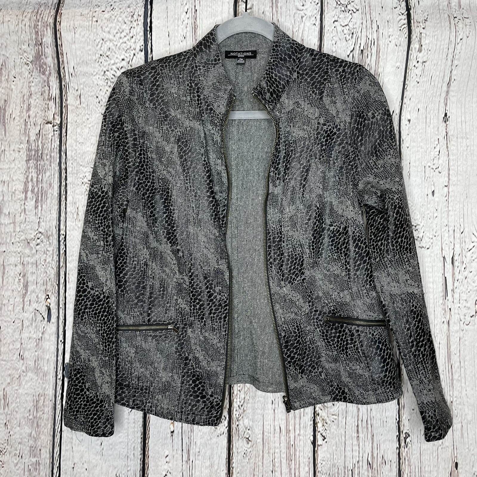 Notations Petite Snakeskin Pattern Jacket Petite … - image 1
