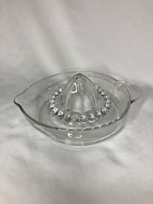 Vintage Borgonovo Italy Clear Glass Juicer Embossed Sunrise Handle 8"