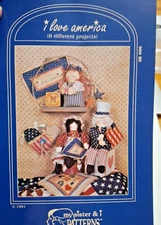 Doll Ornaments Sister & I Sewing Pattern CUT I Love America Patriotic SR 006