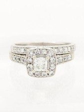 Lady's Diamond Wedding Set 34 2.20 Carat T.W. 14K White Gold 7.6g SIZE:8.5