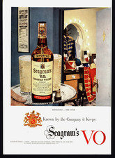 1950 SEAGRAMS VO CANADIAN WHISKEY BLEND SOLDIERS UNIFORM VINTAGE PRINT AD