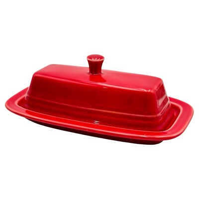 Fiesta Homer Laughlin HLC Fiestaware USA Red Scarlet Covered Butter Dish W/ Lid
