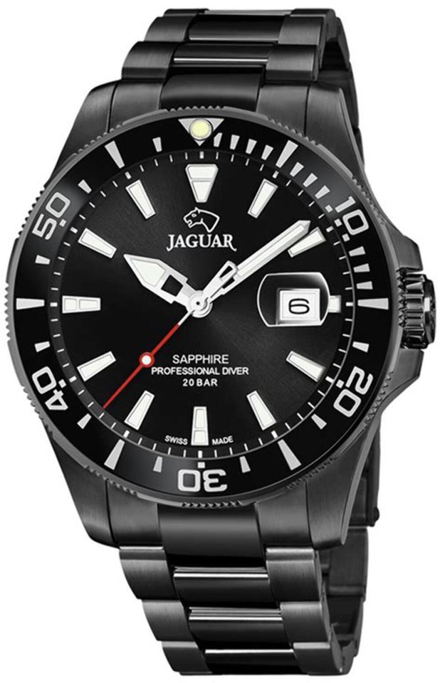 Jaguar J989/1 Cab. Ace. Esf. Nero - Orologio Uomo Analogico Con Bracciale