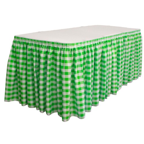 Falda de mesa a cuadros de lino LA 30 pies L por 29"H con 15 clips en L. Hecho en EE. UU. - Imagen 4 de 9