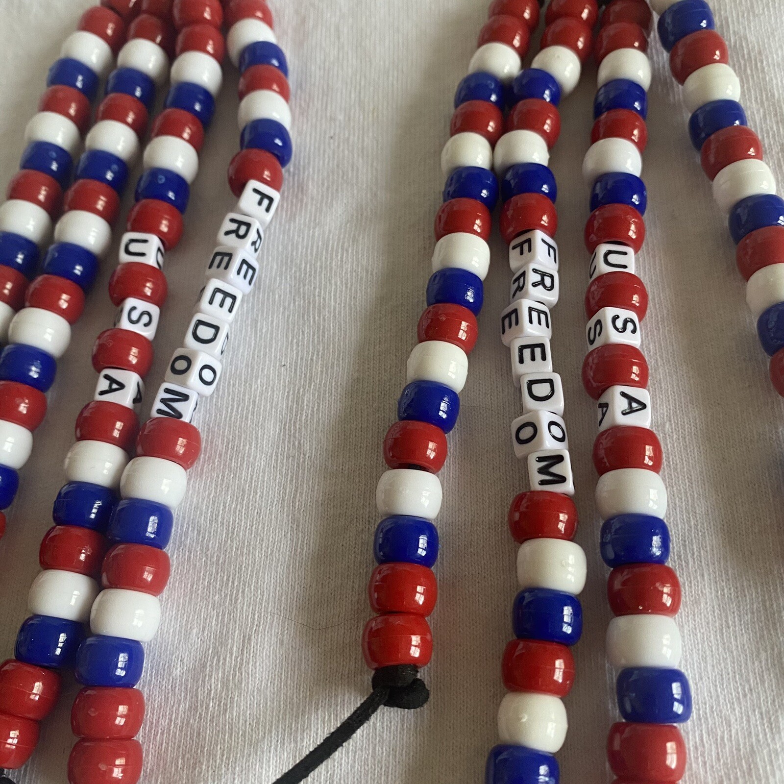 Keychain-2 Matching Handcrafted USA Freedom Keychains 4 Strands Of ...