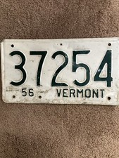 1956 Vermont License Plate - 37254 - Rustic