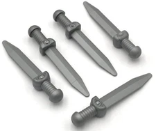 Lego 5 New Flat Silver Minifigure Weapon Swords Roman Gladius Crossguard Parts