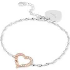 Things Remembered Sterling Silver Rose Gold Mom Heart Bracelet