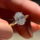 2 Ct Oval Cut Moissanite Solitaire Engagement Ring 14k Yellow Gold Plated Size-7