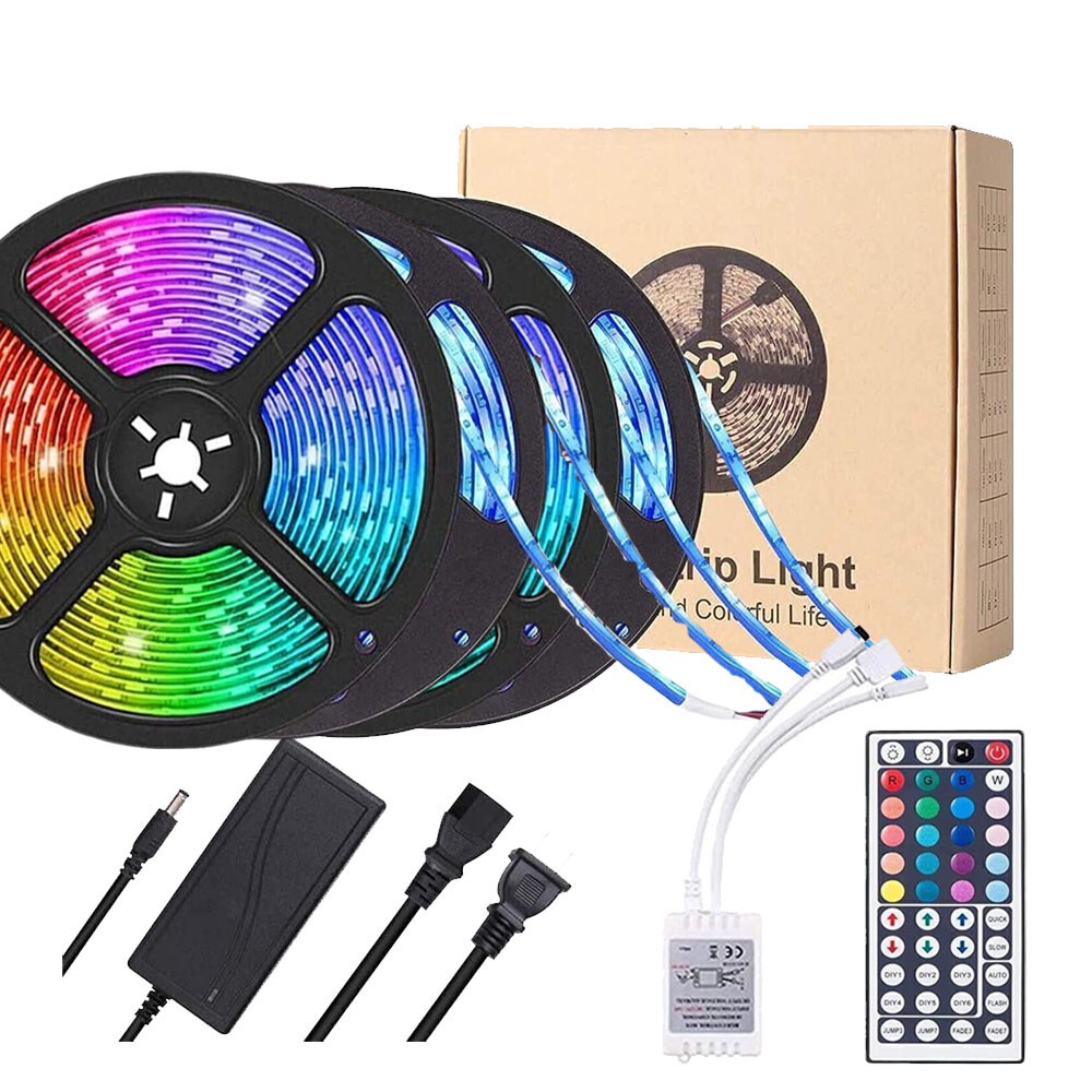 LED Strip Lights 65.6ft Music Sync Bluetooth 5050 RGB Room Light with Remote-image