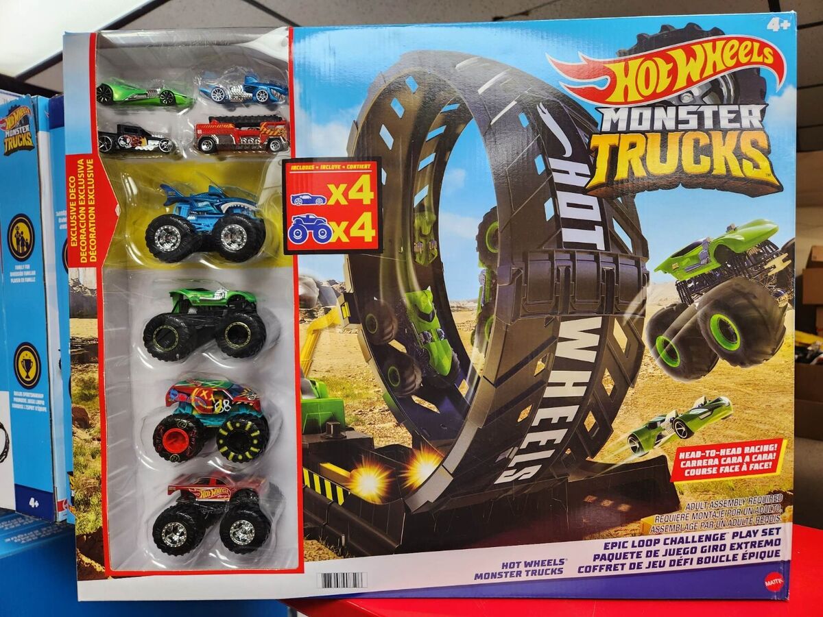 Hot Wheels Wild Big Monster Trucks, Voiture De Compétition Sur Piste,  Jouets Pour Garçons, Roue De Pied, Cadeaux Pour Enfants - Trilhos Para  Carros E Bicicletas - AliExpress