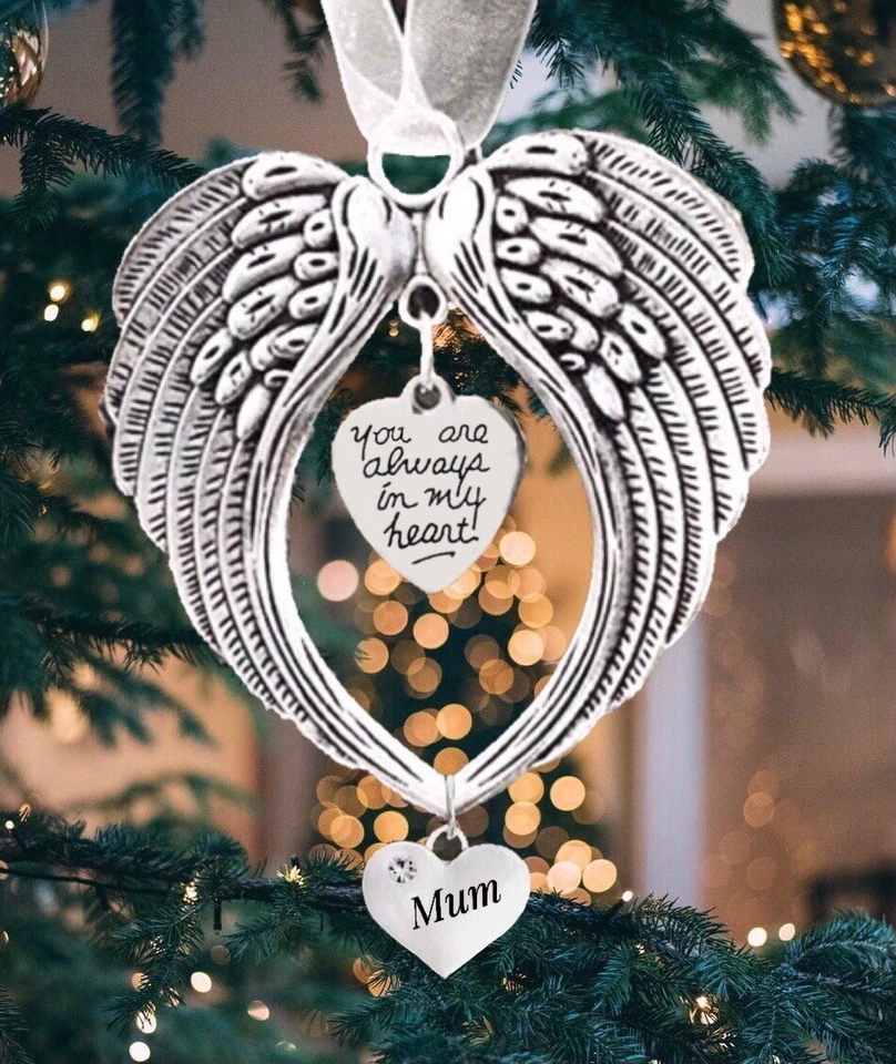 Angel Wings Memorial Christmas Tree Decoration In Loving memory Gift Mum Dad Nan