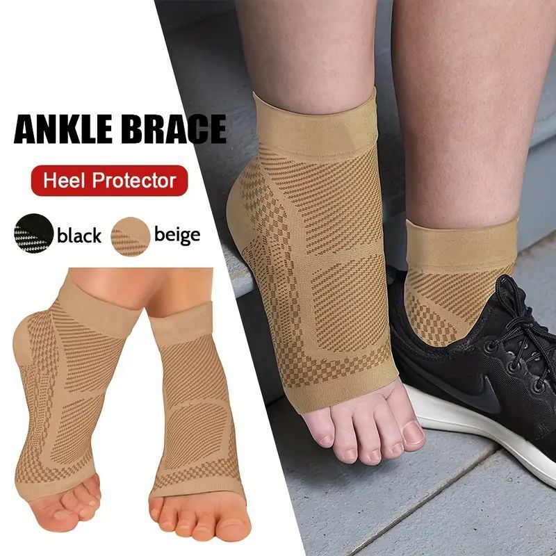 Copper Ankle Brace Compression Socks Sleeve Support Foot Fasciitis Pain