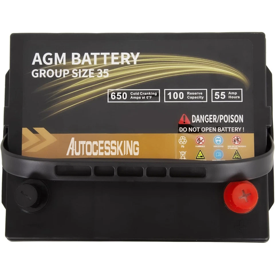 Batería recargable de coche Platinum AGM Battery Group 35 12V 55AH 100RC 650CCA Foto 4 de 4