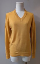 Stars Vintage 60's Rockabilly V-Neck Marigold Full Fashioned Sweater M