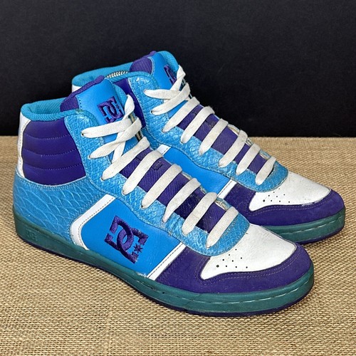 DC Court Graffik Spruce Hi Womens 9 Turquoise Blue Purple 302168 Vintage 2009