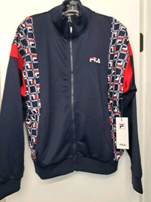 Fila Sport Gatti Track Jacket  Size Large Red White Blue Full Zip Colorblock NWT