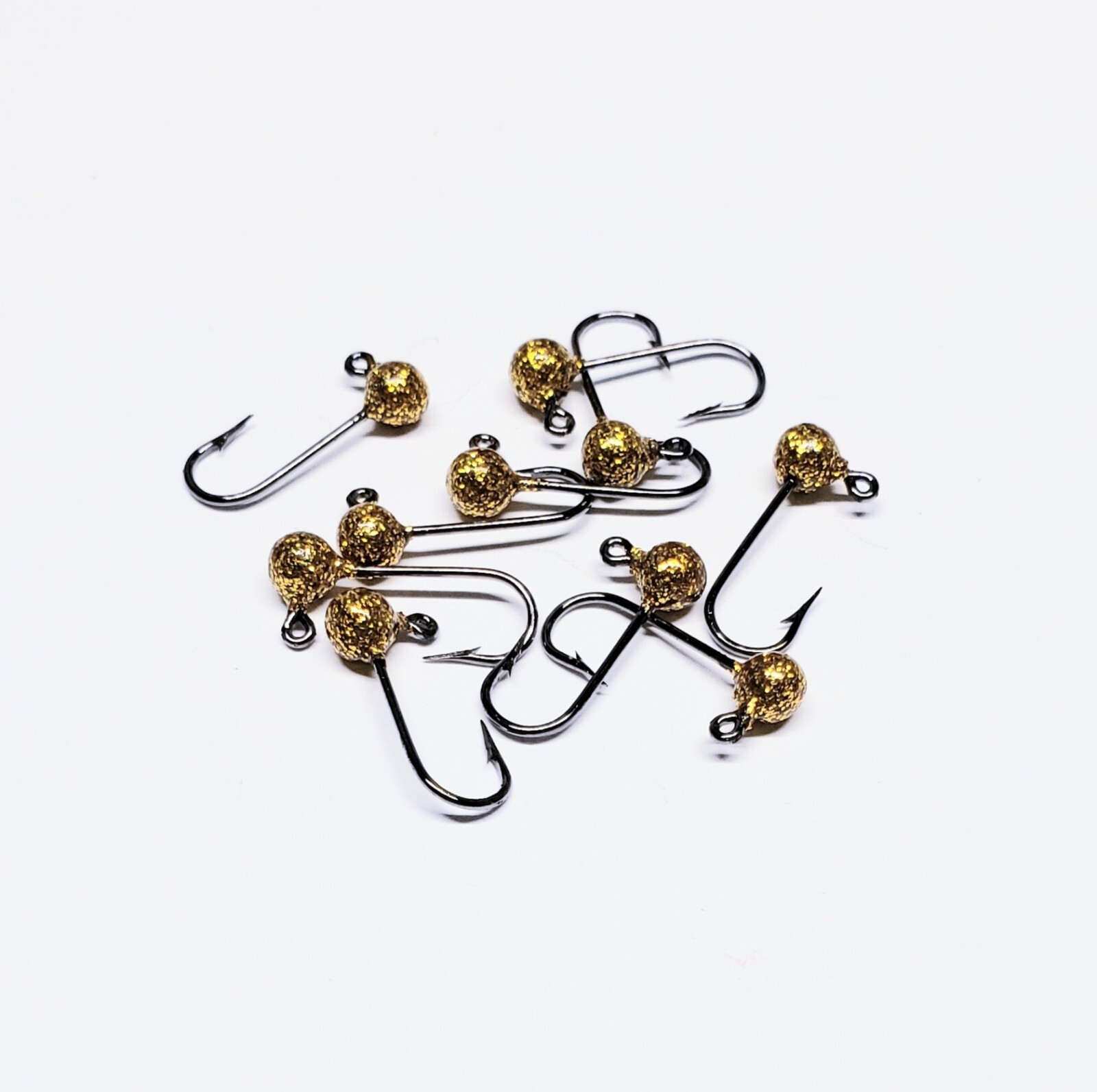 Gold 1/80 oz. Round Head No Collar Micro Jigs Crappie Perch Bluegill