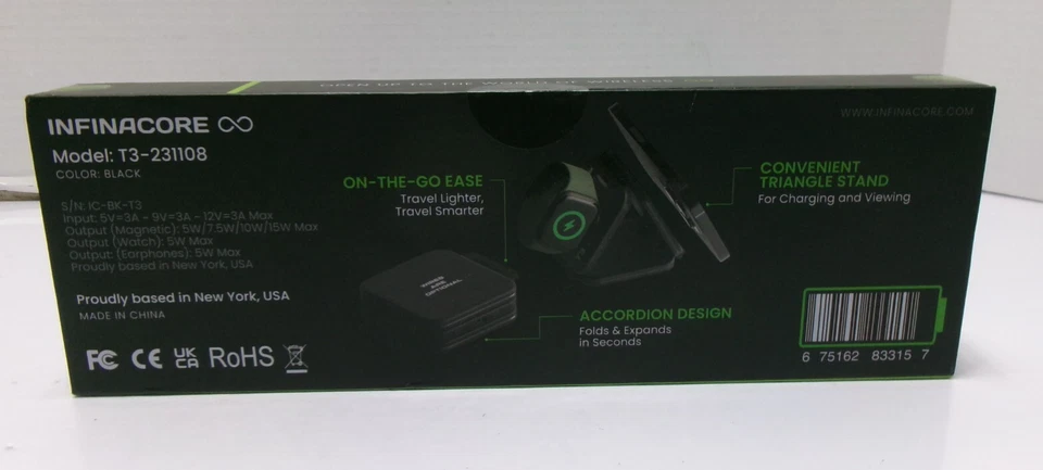 3 in 1 Wireless Charger for iPhone,Magnetic Foldable 3 in 1 Charging Station - Image 2 of 4