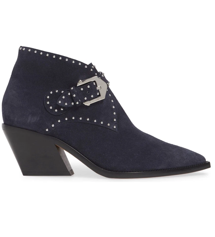 Nuevo en caja Botines occidentales Givenchy elegantes de gamuza azul con tachuelas talla 40EU/9,5US $1095,00 Foto 2 de 4