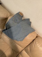 Levis Girls 525 Straight Leg Black Denim Jeans Size 6 Boot Cut Light Blue