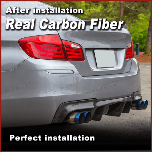 Carbon Diffusor Heckansatz Heckdiffusor Heckschürze Passt für BMW F10 M520 12-17 - Picture 5 of 11