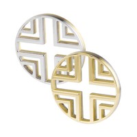 Ernstes Design Wende AnhäNger AN344 Edelstahl Poliert Gelbgold Beschichtet