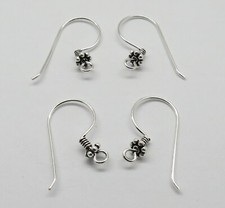 20 Pieces Ear Wire Hooks Bali Silver Earrings Beads Finding 21 Gauge 23 mm Long