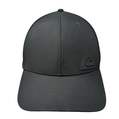 Quiksilver Strapback Hat Black OS Adjustable Lightweight Breathable 6 Panel