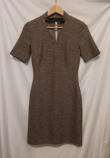 WHBM White House Black Market Sparkle Knit Chemise Dress 00 Light Tan Brown