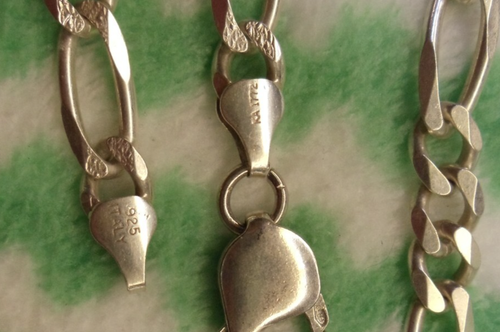 Pre-owned 22 3/4" long .925 Italy Sterling Silver Necklace 36.2 grams #698 - Picture 7 of 7