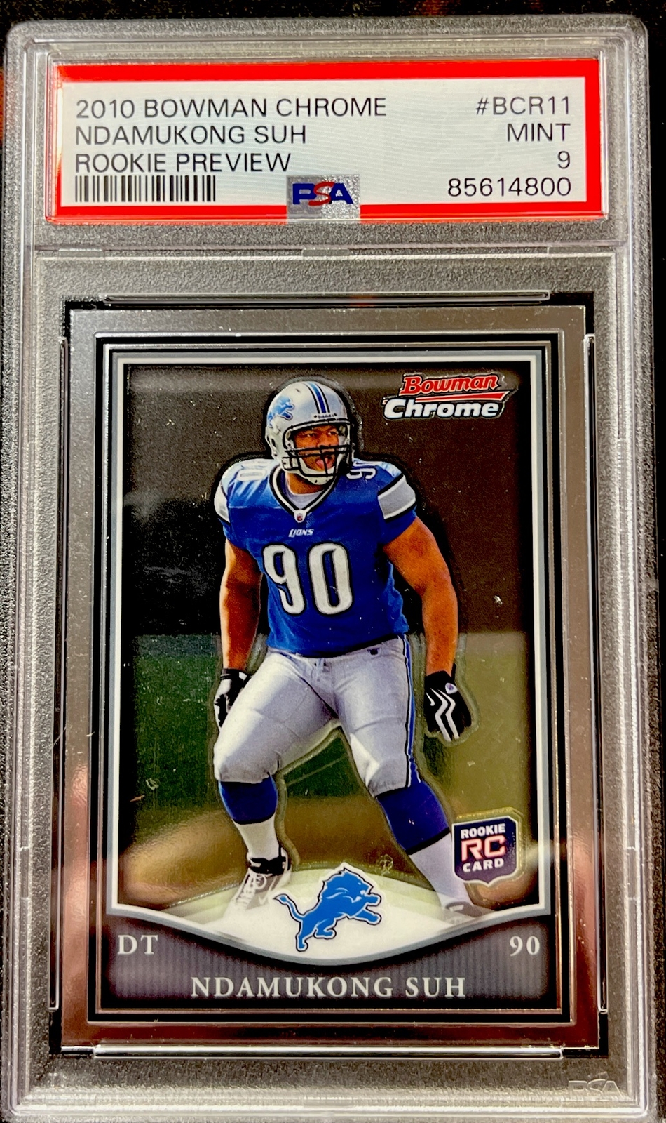 Ndamukong Suh #BCR11 Football Cards 2010 Bowman Chrome Rookie Preview trading card — raw and PSA graded price guide