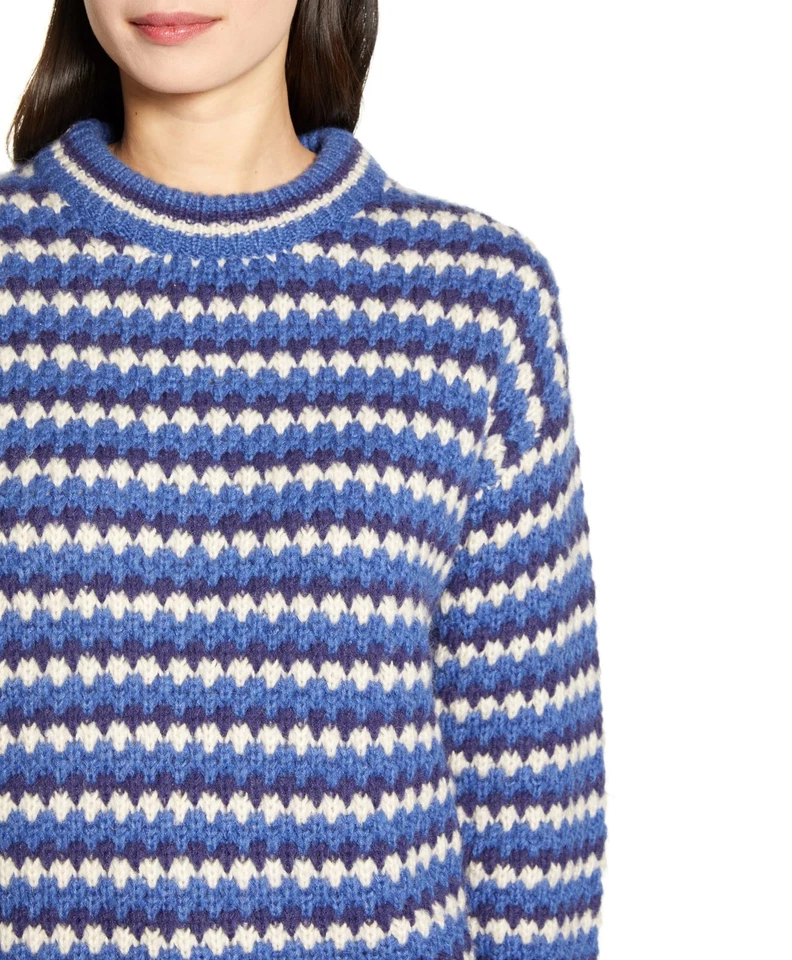 Suéter a rayas onduladas Katherine azul para mujer Rebecca Minkoff - L - azul Foto 4 de 4