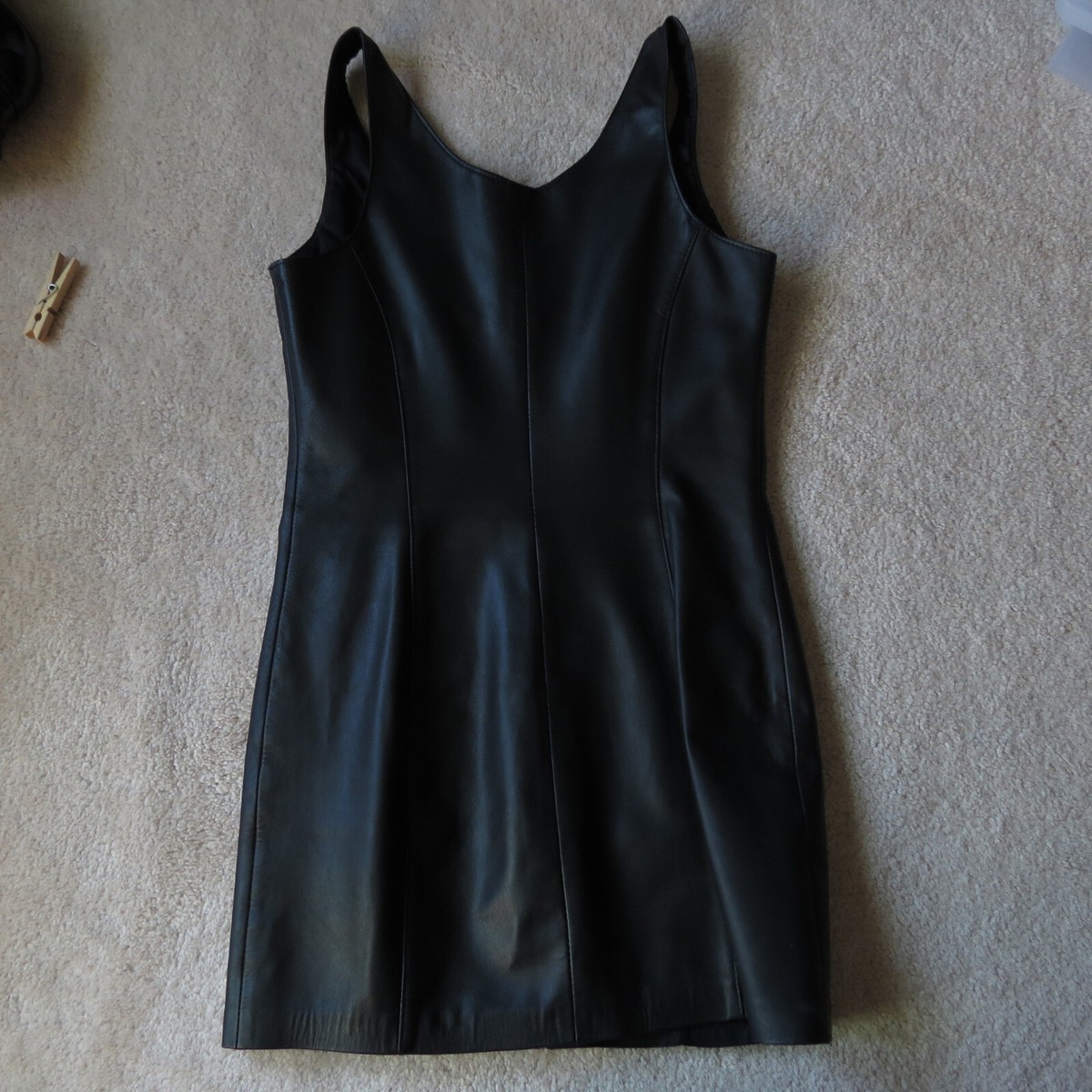 plus size leather corset dress Richelle Faux Leather Mini Dress Black main image 1