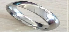 High Polish shiny 4 mm Stainless Steel wedding band Ring men women size 6