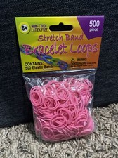 Stretch Band Bracelet Loops 500/Pkg Neon Pink