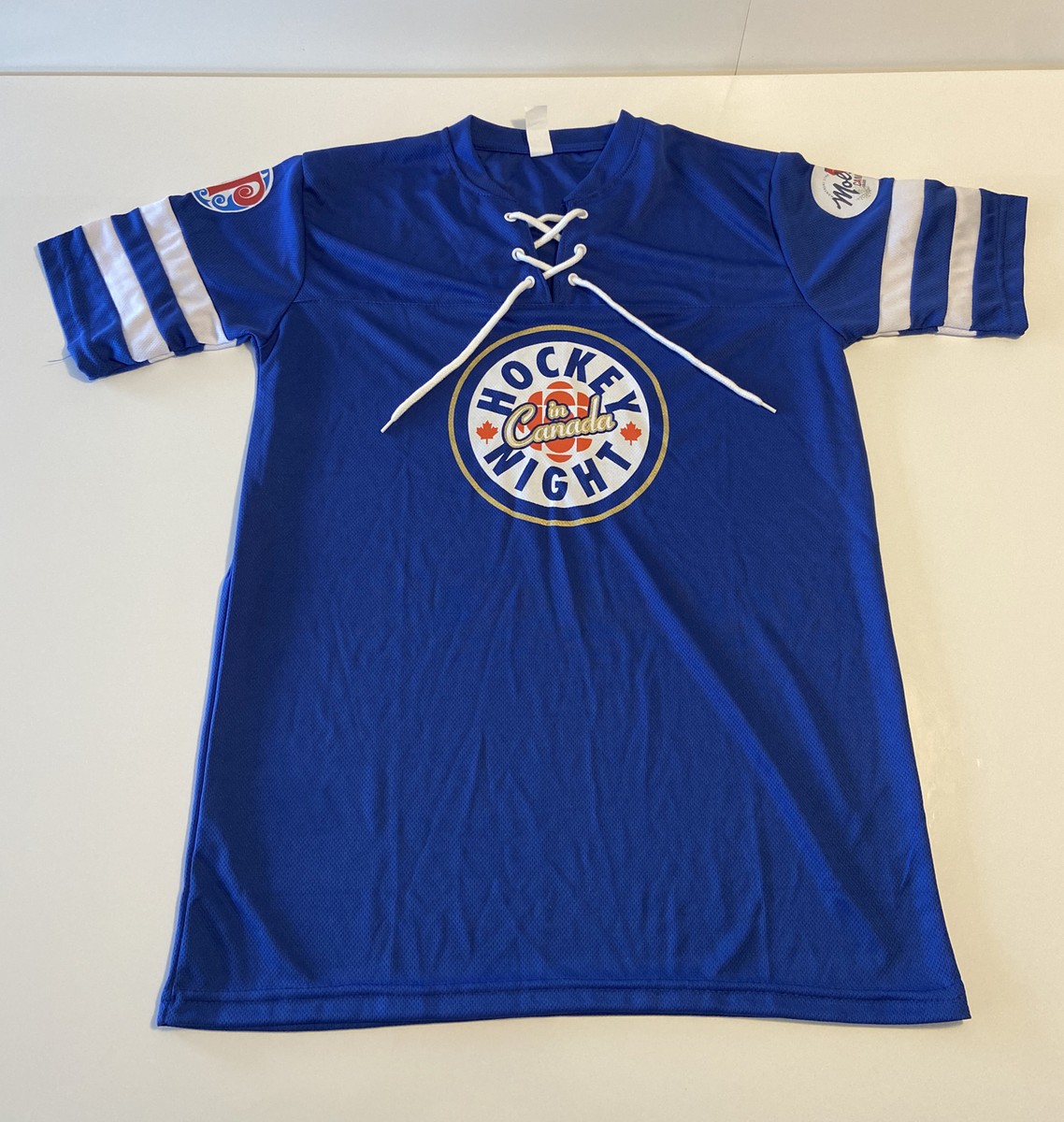 NHL Hockey Night In Canada CBC Short Sleeve Lace Up Shirt Jersey