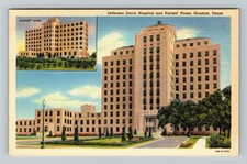 Houston TX-Texas, Jefferson Davis Hospital, Inset Nurses Home, Vintage Postcard