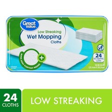 Low Streaking Microfiber Wet Mopping Cloths, 24 Pack, for Floor Cleaning and