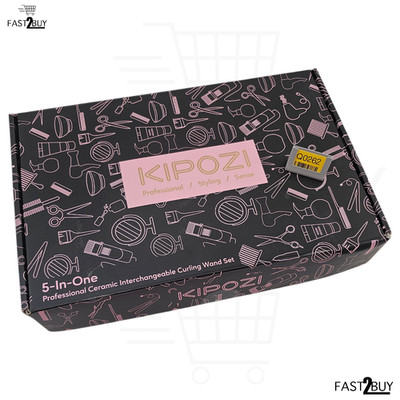KIPOZI 5in1 Lockenstab Set Keramik Aufsätze Styling Wand Set Profi