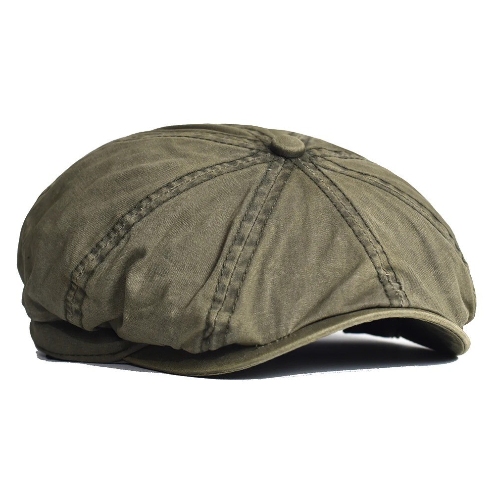 Vintage Washed Cotton Newsboy Cap Peaky Blinders Gatsby Flat Ivy Hat Men Women
