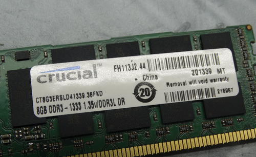 Crucial 8GB (8GBx1) Memory RAM PC3L-10600R-9-13-E2 DDR3 - Picture 5 of 5
