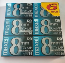 Maxell 8mm Camcorder Videotape GX-MP 120 High Quality - New Sealed 6-Pack